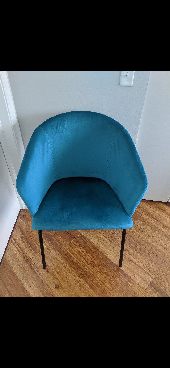 Modani Teal Blue-green Velvet Chair - photo 2