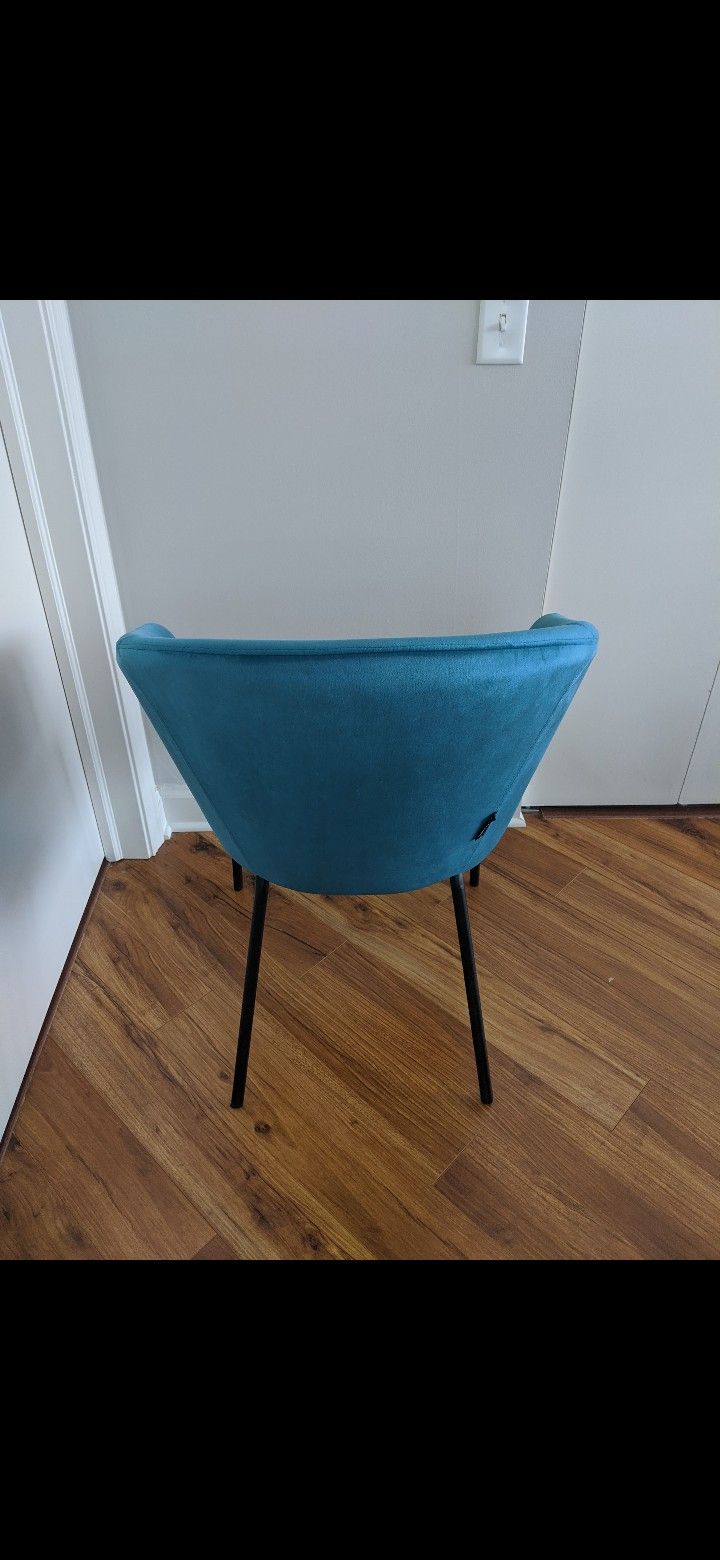 Modani Teal Blue-green Velvet Chair - photo 3