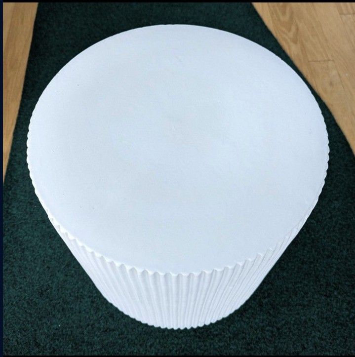 West Elm Fluted Side Table - White Earthenware - photo 4