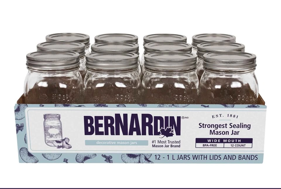 Bernardin 1L Wide Mouth Mason Jars with Lids (12 or 24 Pack) - photo 4