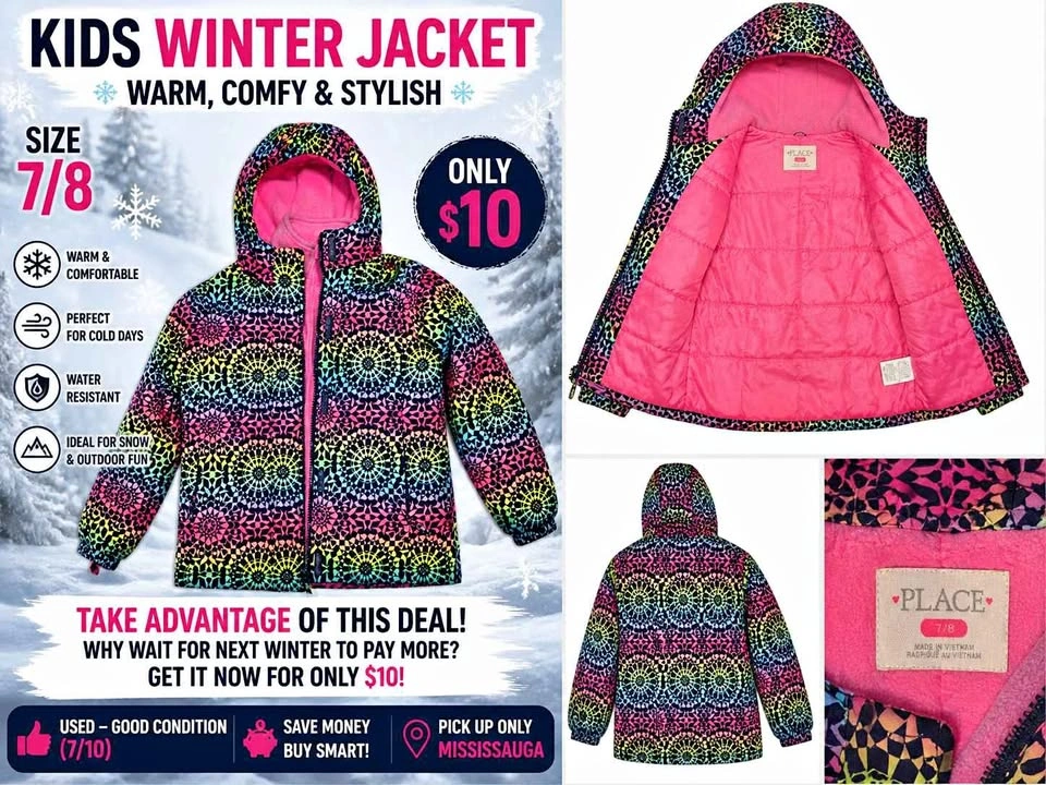 🧥 Girls Winter Jacket by The Children’s Place (Size 7/8)