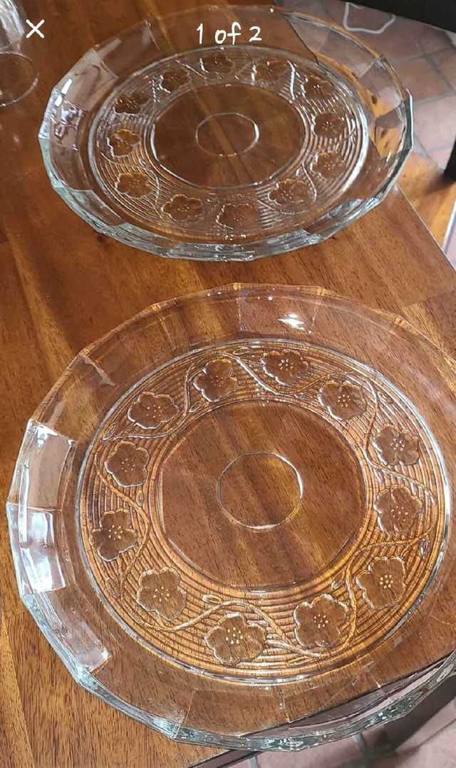 3 Crystal Serving Platters