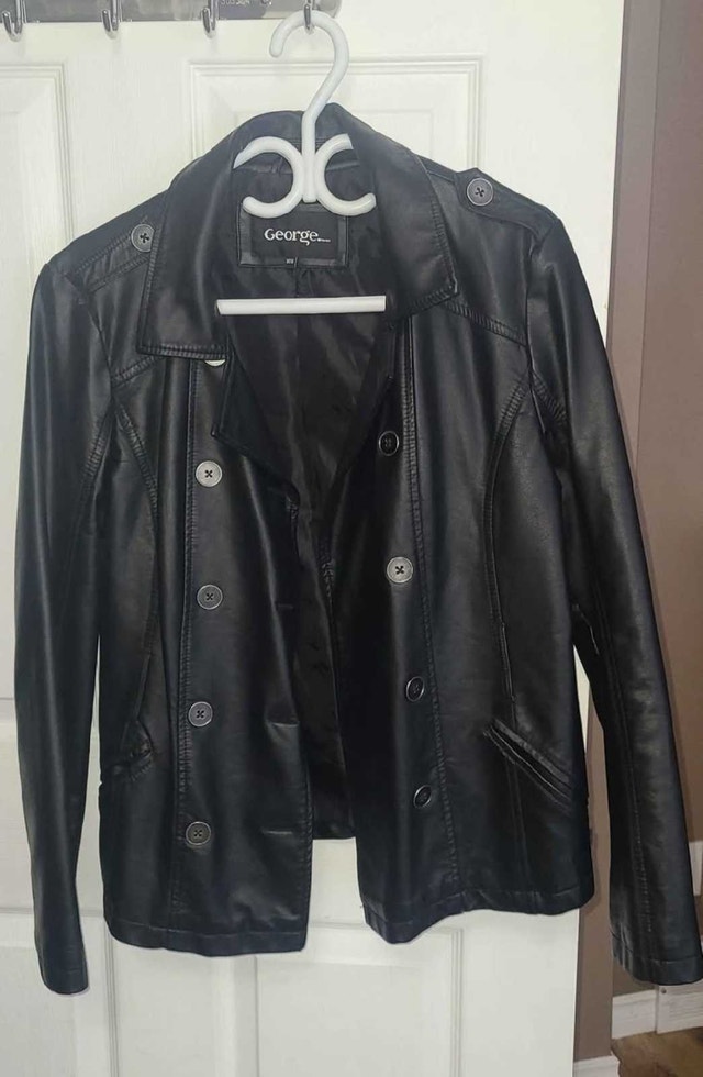 George Faux Leather Jacket Black - Med