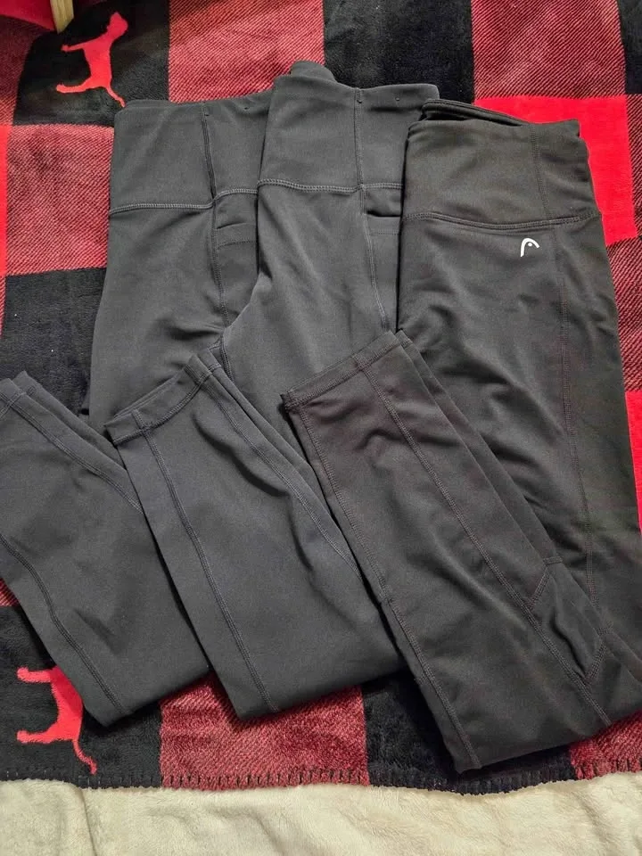 3 Pair Black Leggings - Lole & Head - Size Medium