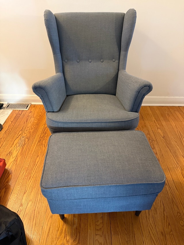 IKEA Strandmon Armchair and Ottoman