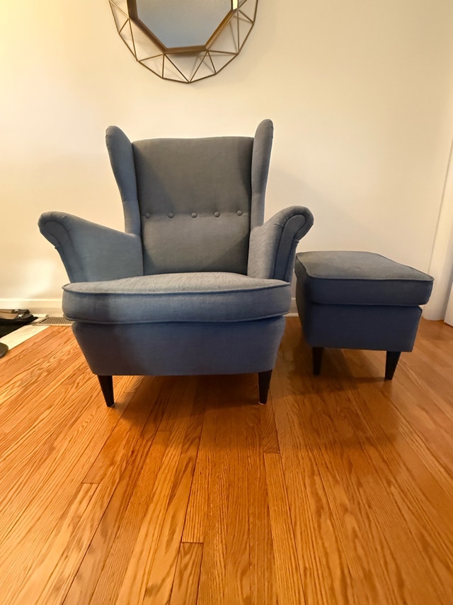 IKEA Strandmon Armchair and Ottoman - photo 3