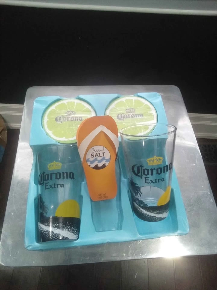 Corona Set w/ 2 16oz Cups, 2 Coasters, Sea Salt - photo 2