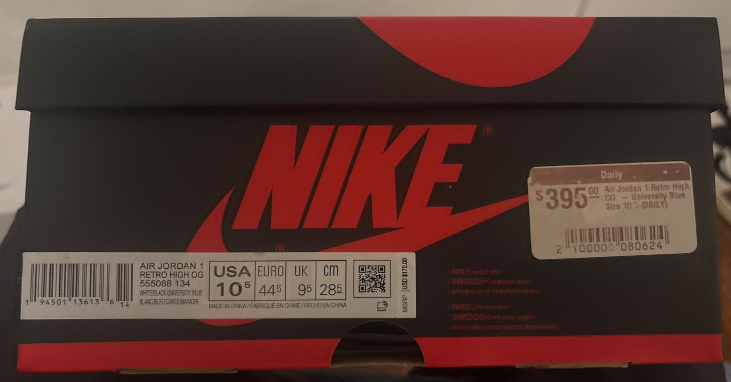 Size 10 - Jordan 1 Retro OG High University Blue - photo 2