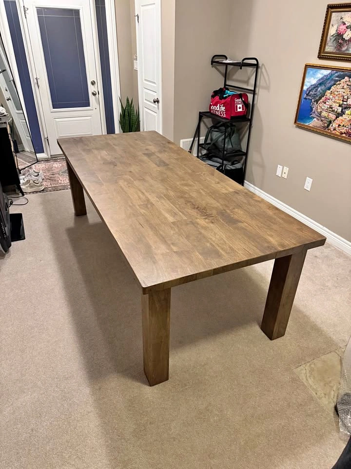 Large Solid Wood Dining Table