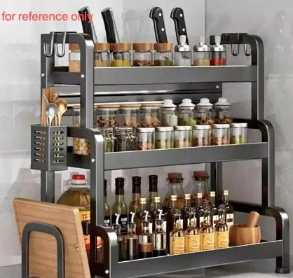 Three layer metal storage rack for kitchen