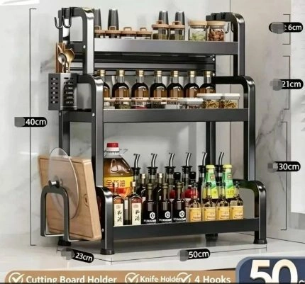 Three layer metal storage rack for kitchen - photo 2