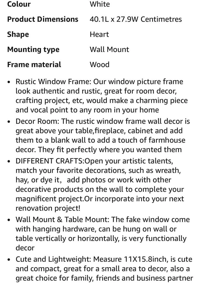 Barnwood Rustic Window Wall Decor - New 15.8" x 11" - photo 5