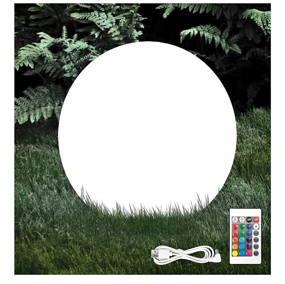 Solar & USB Charging 12" Color-Changing Globe Ball w/ Remote