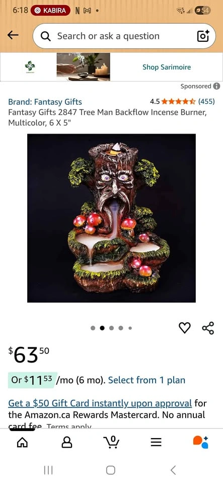 Tree man incense backflow burner