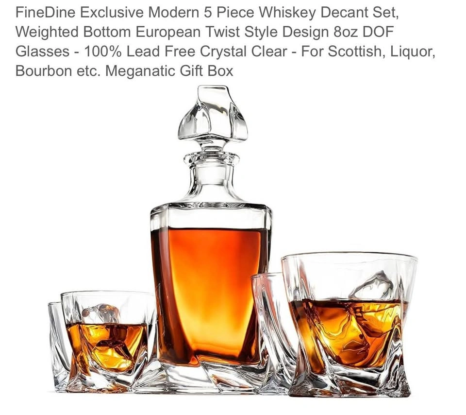 Whiskey glass Decanter Set Twist Design-new 5 piece - photo 4
