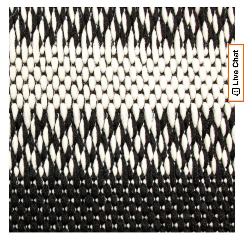 Outdoor Woven Area Rug - Black & White Striped 7'4"x10'8" Hampto - photo 3