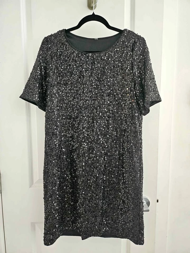 Black Sequin Party Dress
