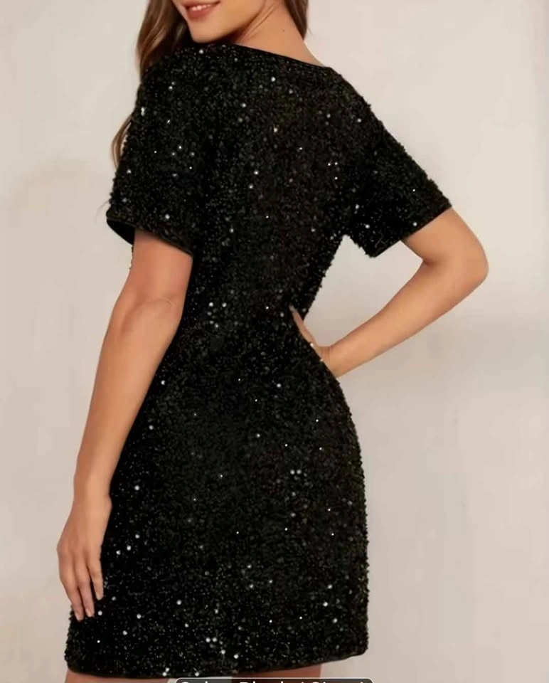 Black Sequin Party Dress - photo 3