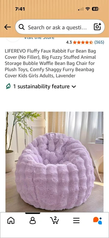 Fluffy Faux Fur Bean Bag - WITH FILLINGS