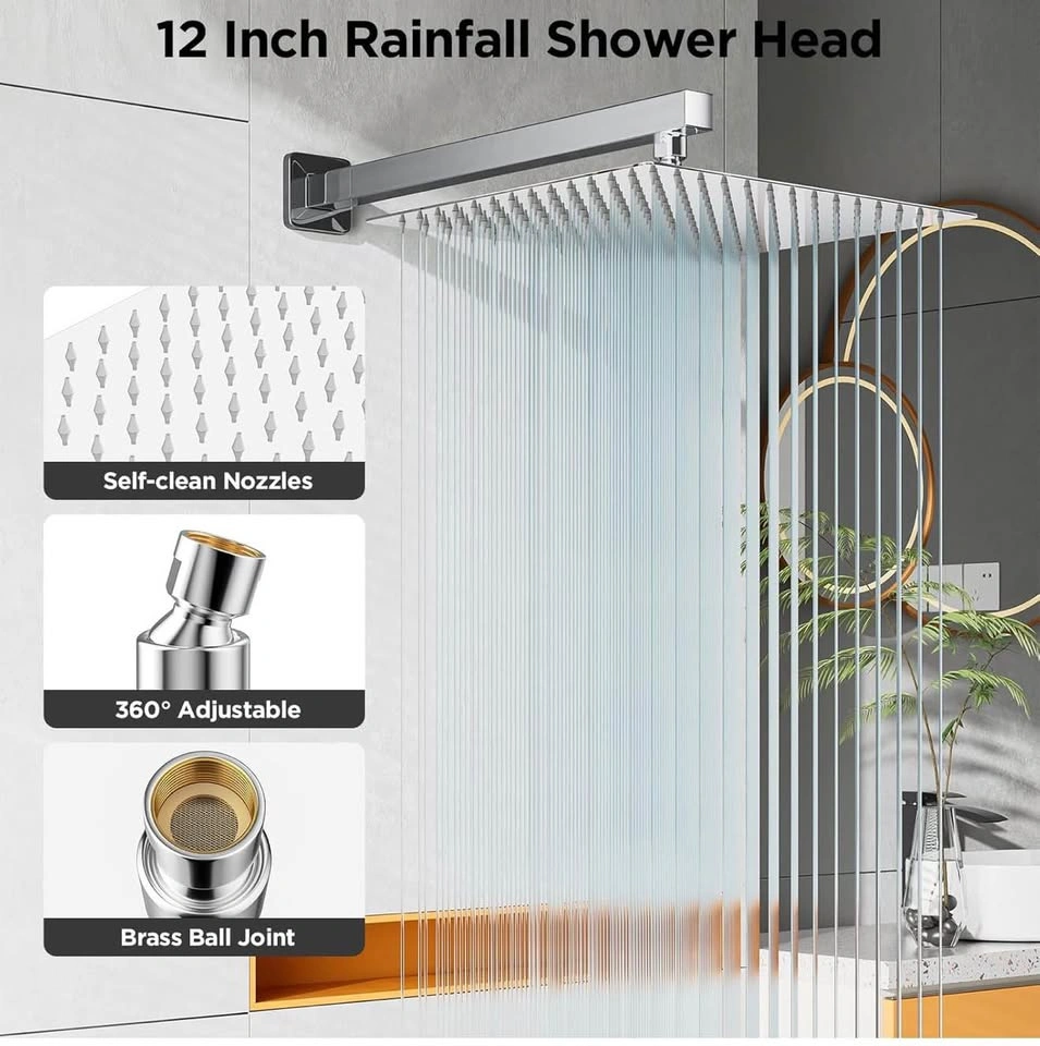 12 Inch Rain Shower Faucet Set with Handheld Sprayer - photo 3