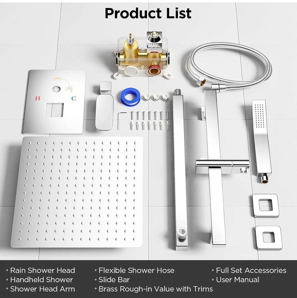 12 Inch Rain Shower Faucet Set with Handheld Sprayer - photo 5