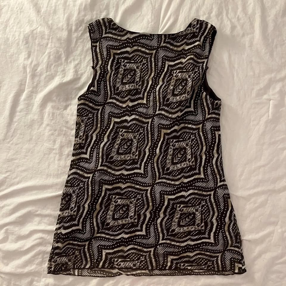 Vintage Y2K Alexandra Bartlett brown tank top blouse - women's m - photo 2