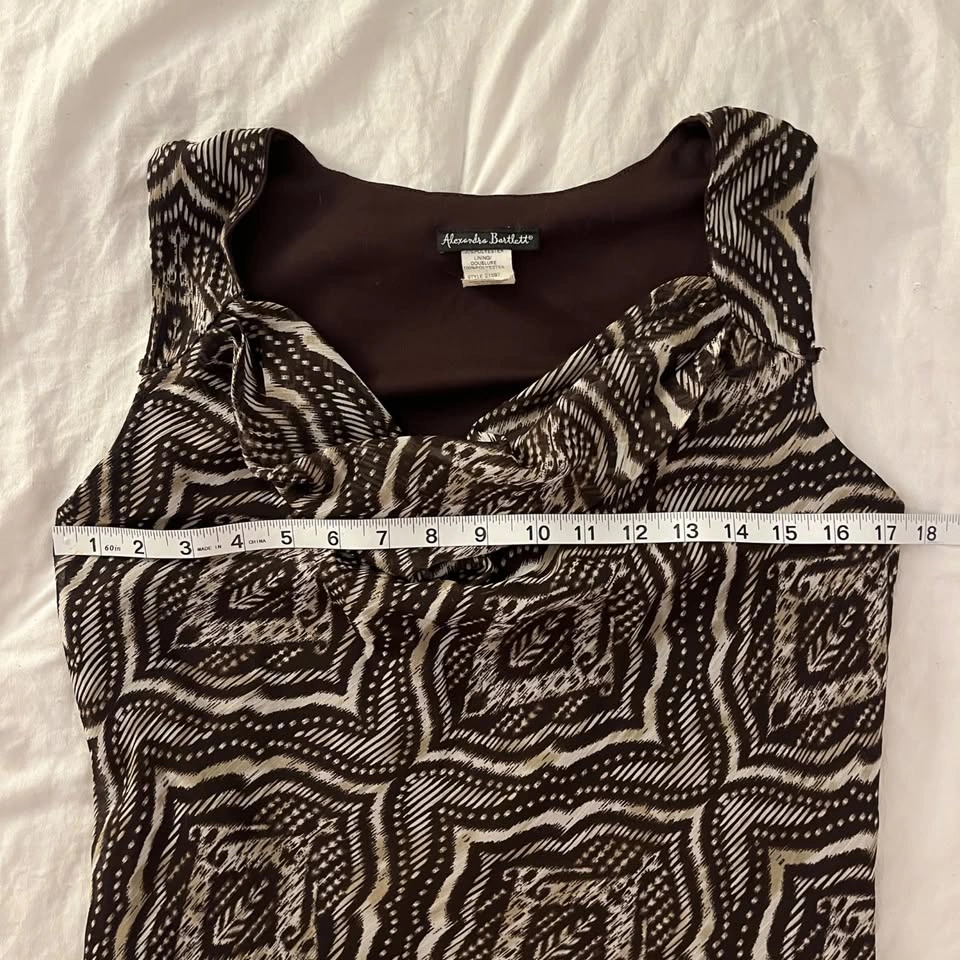 Vintage Y2K Alexandra Bartlett brown tank top blouse - women's m - photo 4