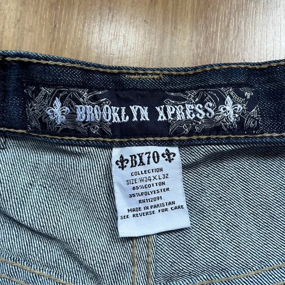 Vintage Brooklyn Xpress Baggy Fit Dark Blue Jeans - Men’s W34 L3 - photo 4
