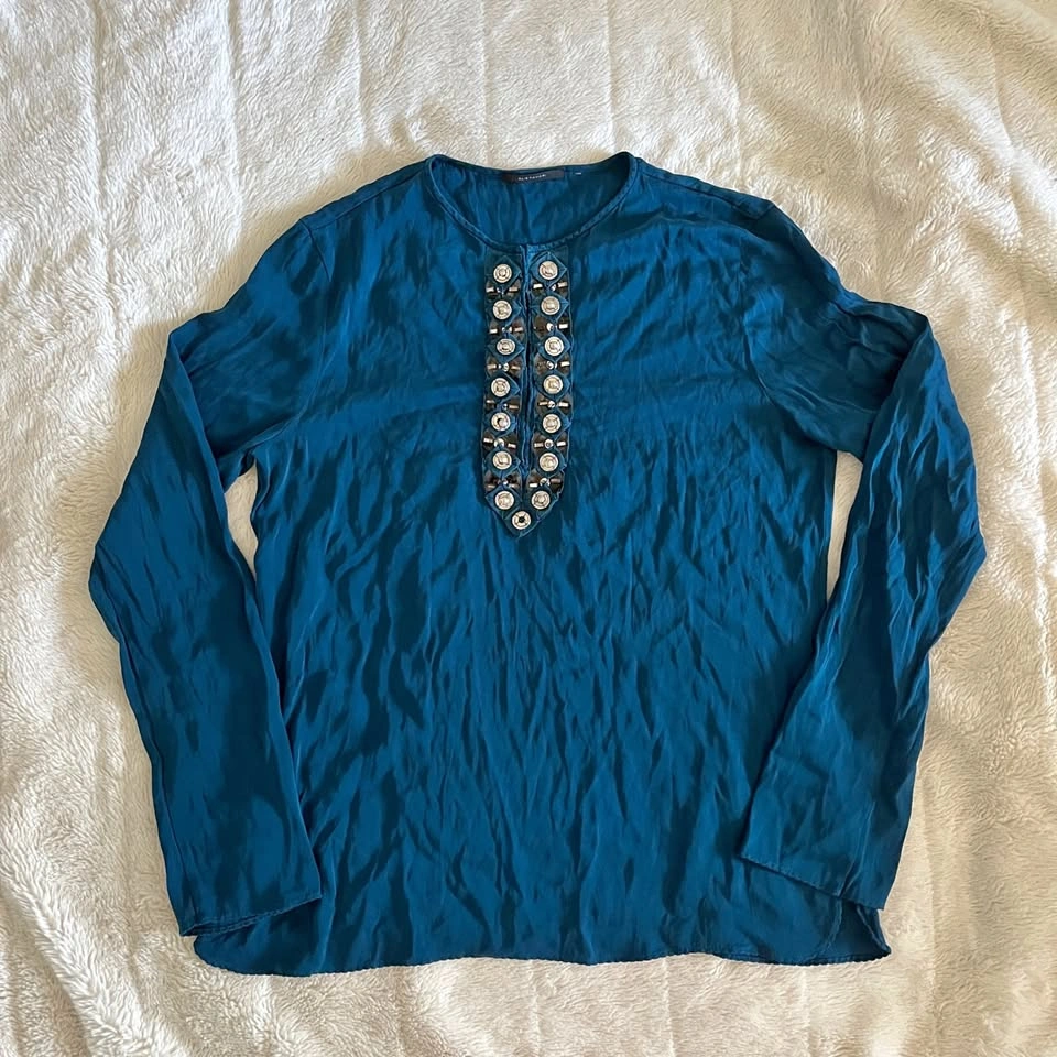 Elie Tahari Blue Silk Blouse - Women's Medium