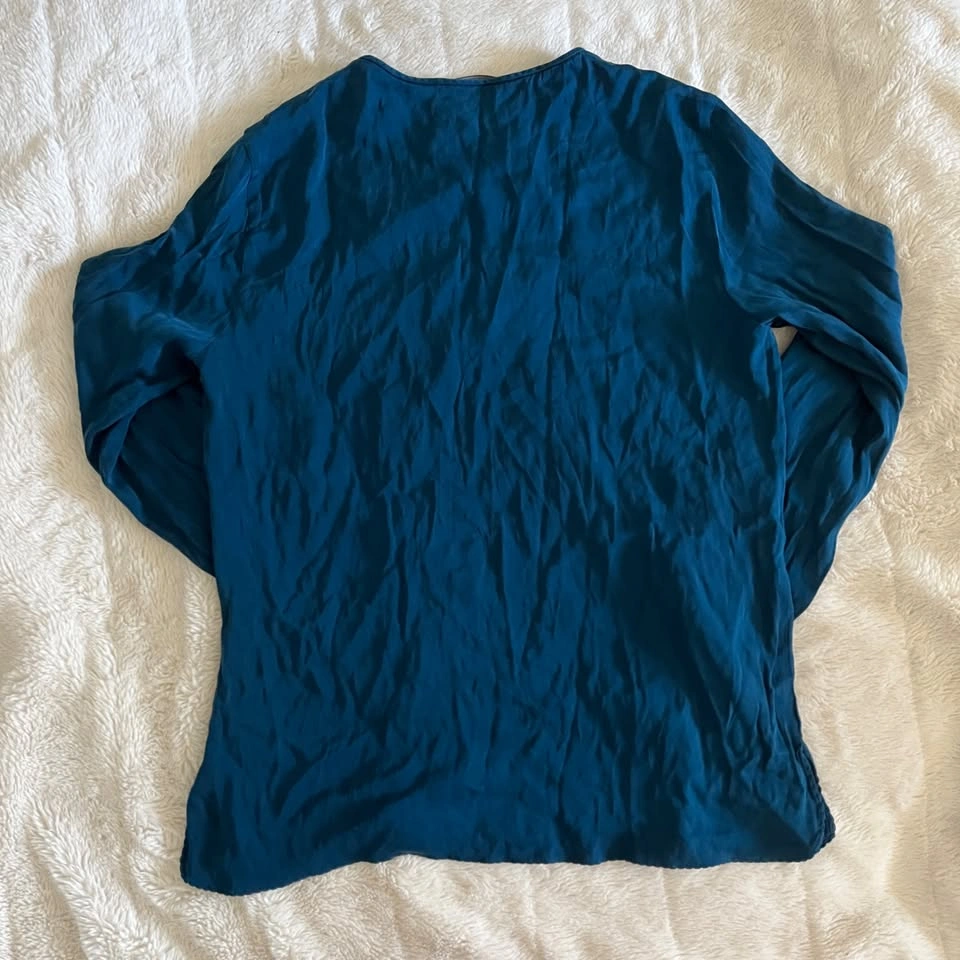 Elie Tahari Blue Silk Blouse - Women's Medium - photo 2