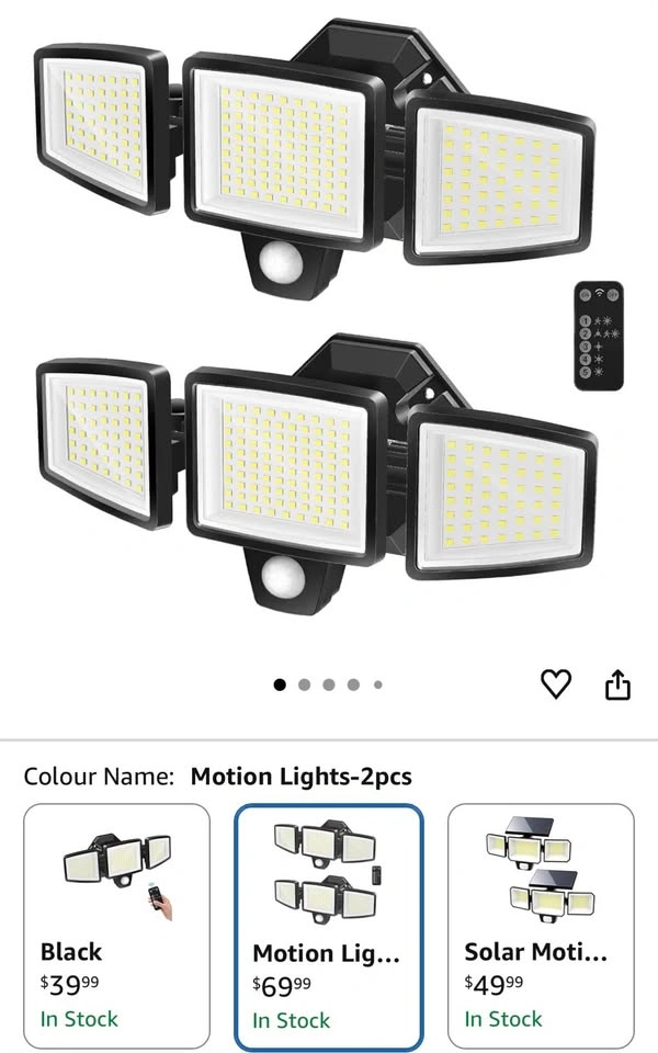 Solar Motion Sensor Outdoor Lights - 2500LM Bright LED Security - photo 2