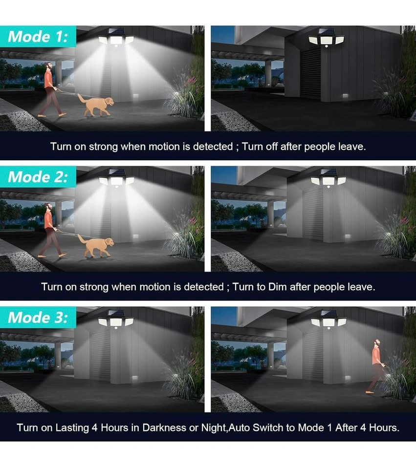Solar Motion Sensor Outdoor Lights - 2500LM Bright LED Security - photo 5