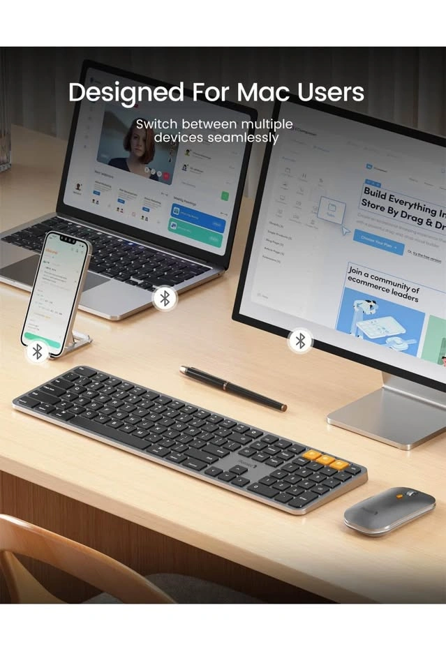 ProtoArc Backlit Bluetooth Keyboard and Mouse for Mac, KM100-A - photo 3