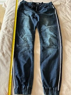Dark Wash Jogger Jeans with Side Stripe - Size L - photo 4