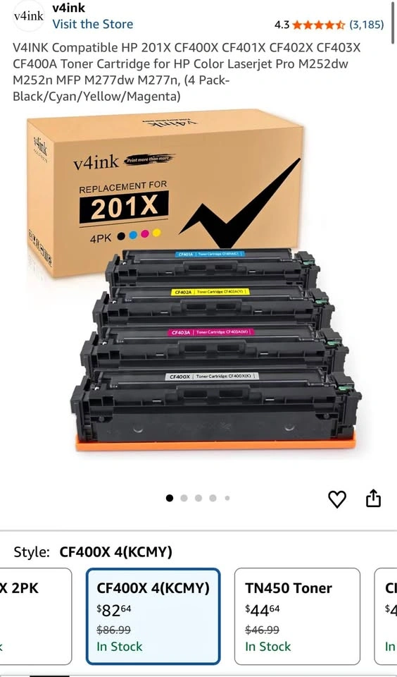 V4INK Compatible HP 201X Toner Cartridge (4 Pack)