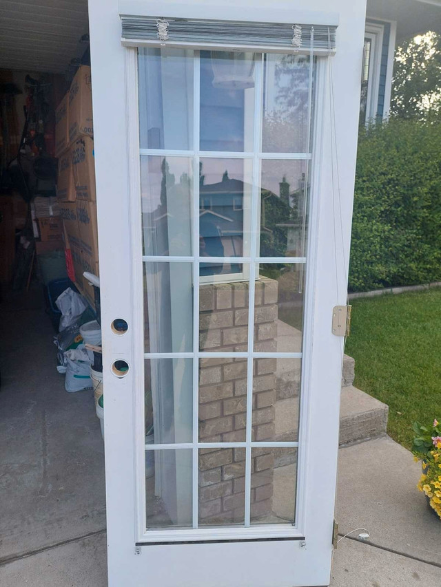 Exterior 32 x 80 inch Door with Glass and venetian blind