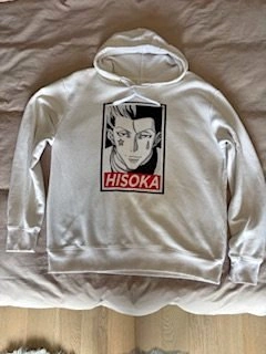 Large White with Hisoka graphic Hoodie