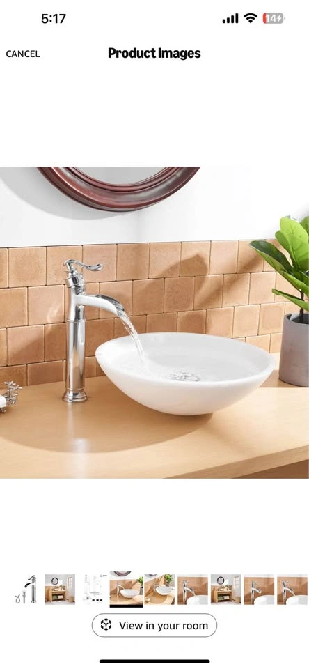 BWE Vessel Sink Faucet Chrome Waterfall Spout - photo 5