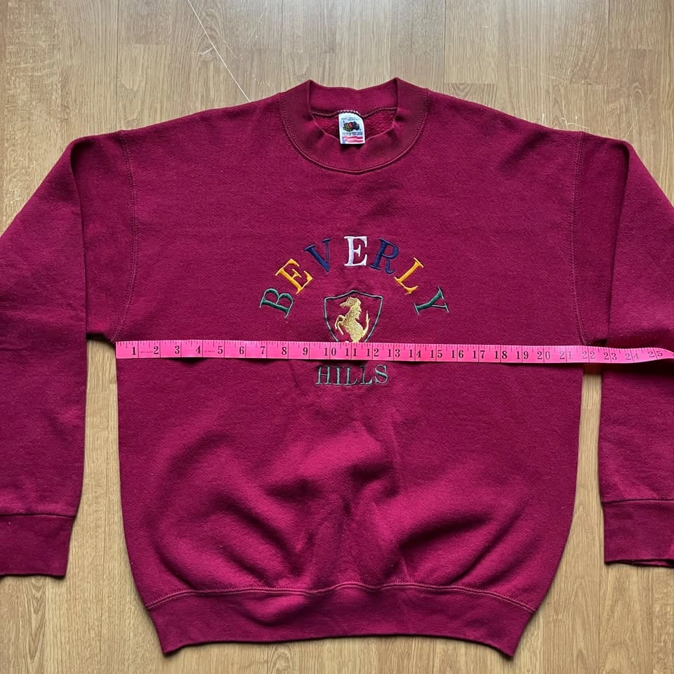 Vintage Beverly Hills Maroon Crewneck Sweatshirt - Men's Large - photo 4
