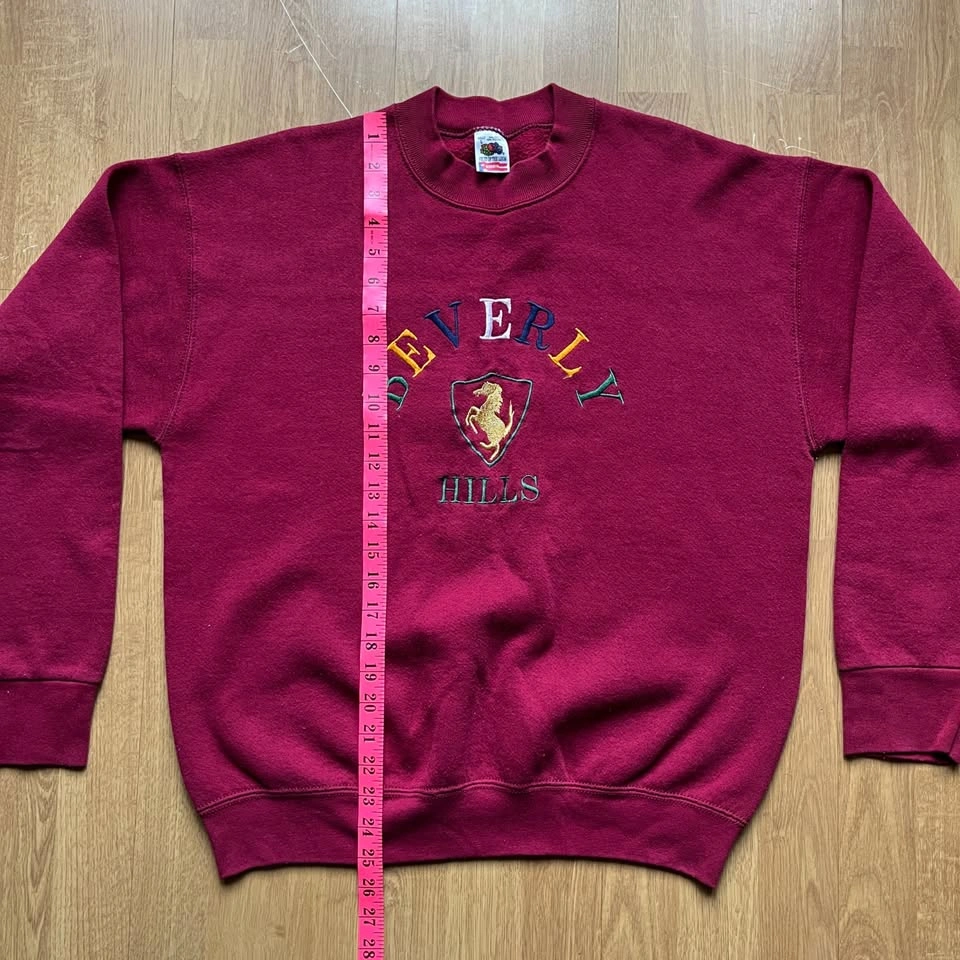 Vintage Beverly Hills Maroon Crewneck Sweatshirt - Men's Large - photo 5