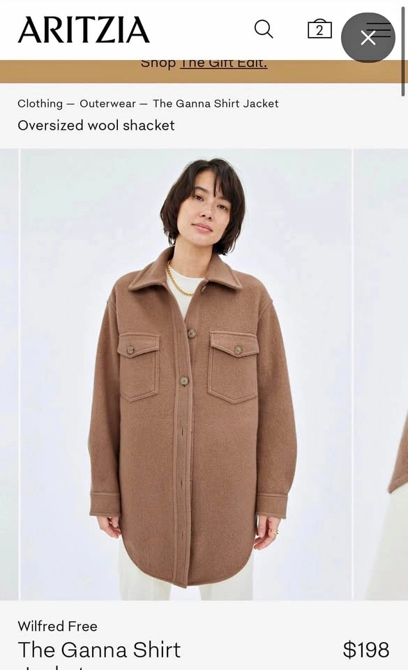 Wilfred Free 100% Wool Ganna Shirt Jacket