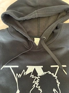 XL Men Black Hoodie with B&W Silhouette - photo 2