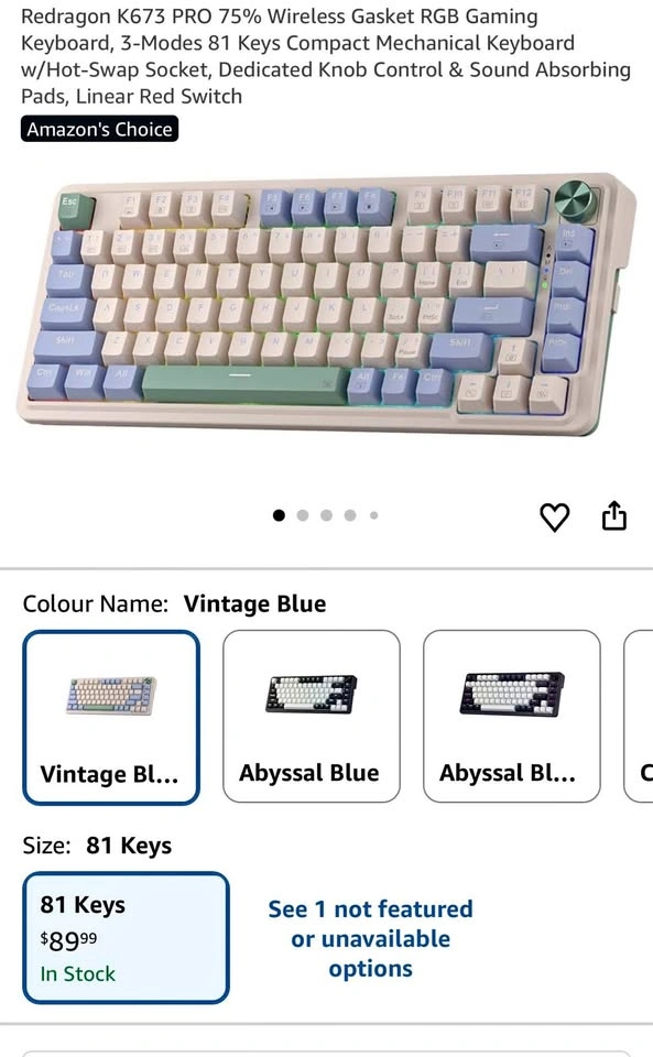 Redragon K673 PRO 75% Wireless Gasket RGB Gaming Keyboard
