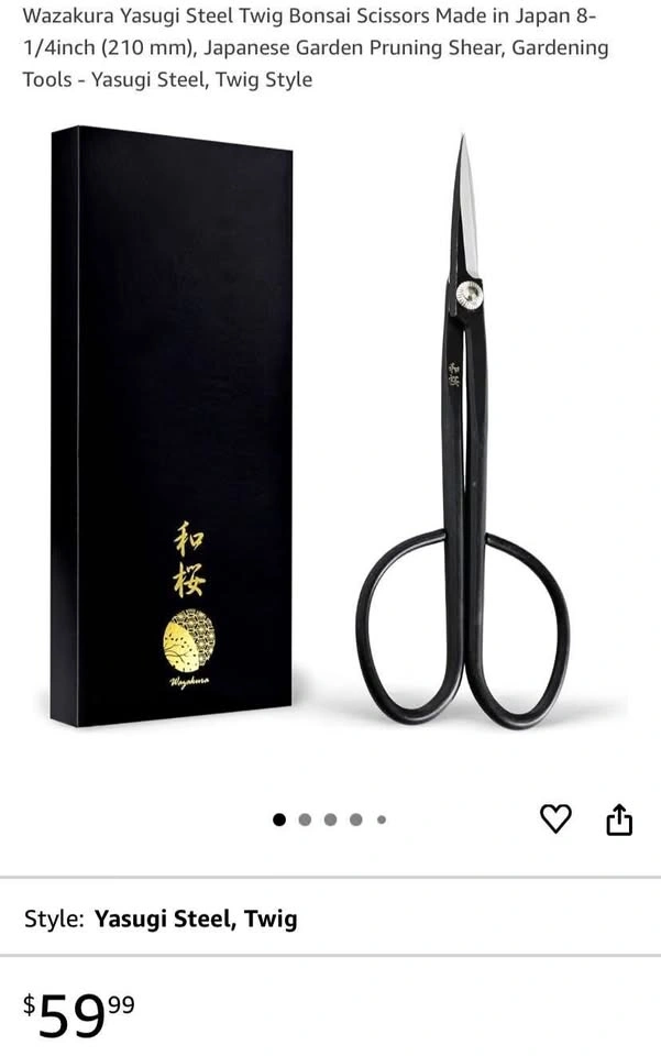 Wazakura Yasugi Steel Twig Bonsai Scissors