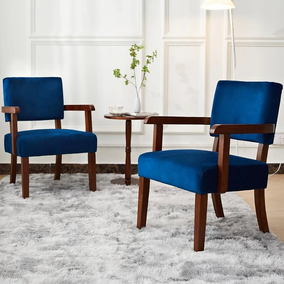 Unopened Velvet Blue Accent Chairs