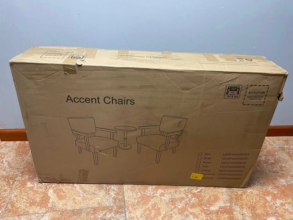 Unopened Velvet Blue Accent Chairs - photo 2