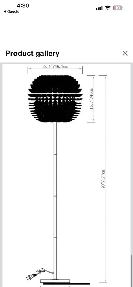 Elegant White Feather Floor Lamp with On/Off Switch - photo 3