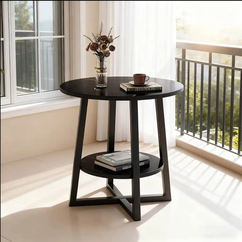 2 Tier End Table with Metal Frame - photo 3