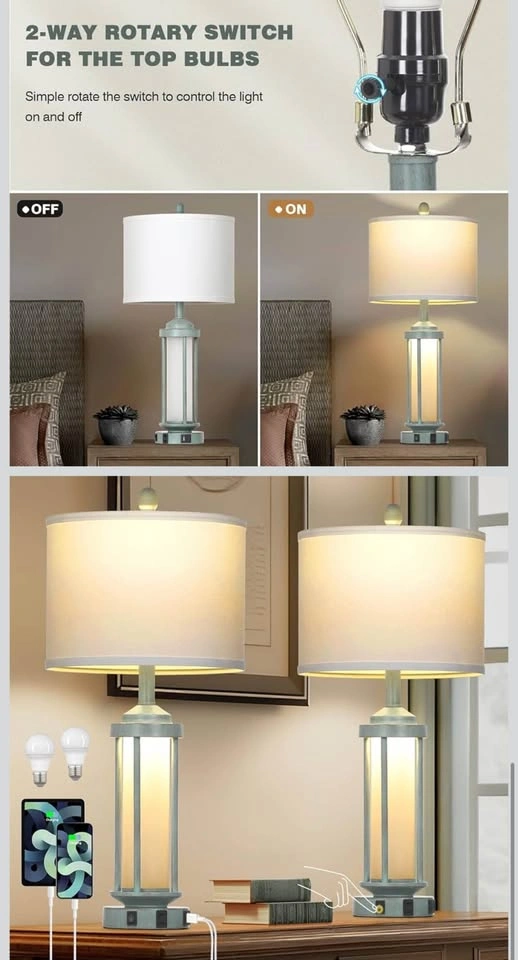 Rustic Farmhouse Table Lamp Set (2) - photo 5