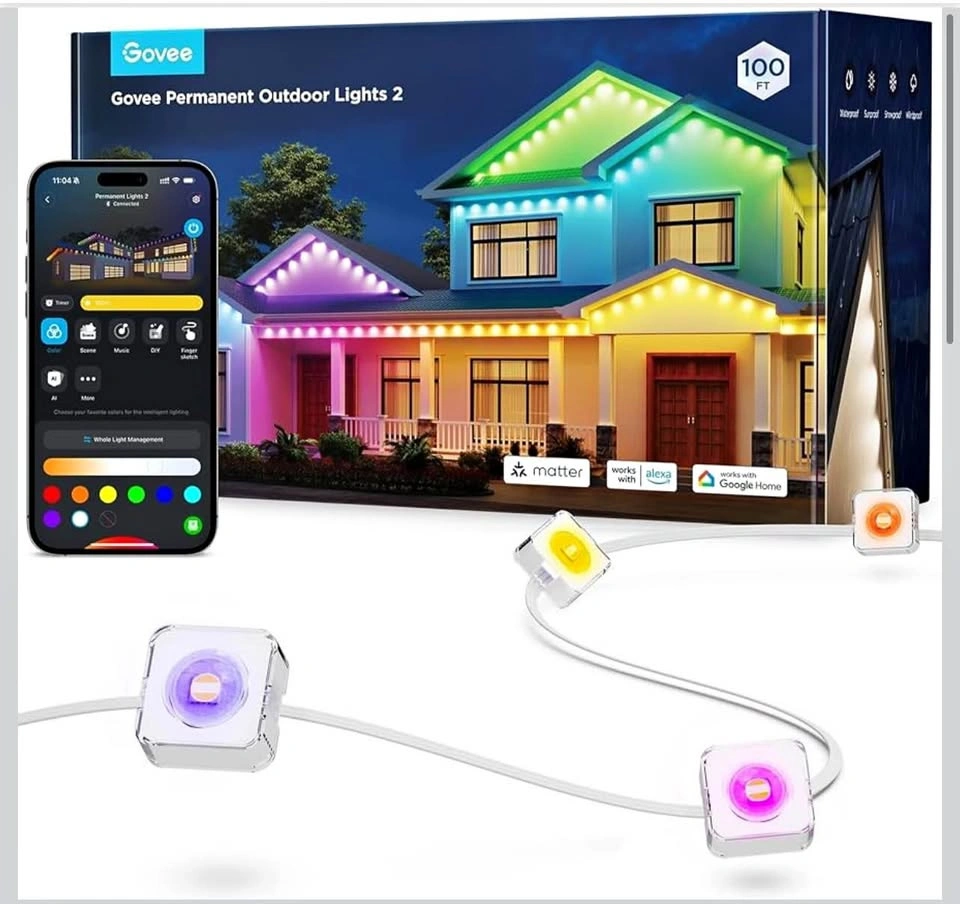 Govee Permanent Outdoor Lights 2, 100ft RGBIC
